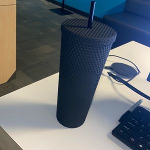 Matte studded black cup